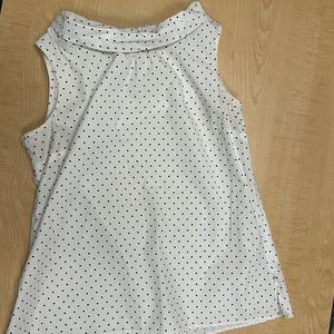 Talbots Polka Dot Bow Sleeveless Top M